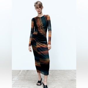 Zara Printed Tulle Dress, BNWT Size S